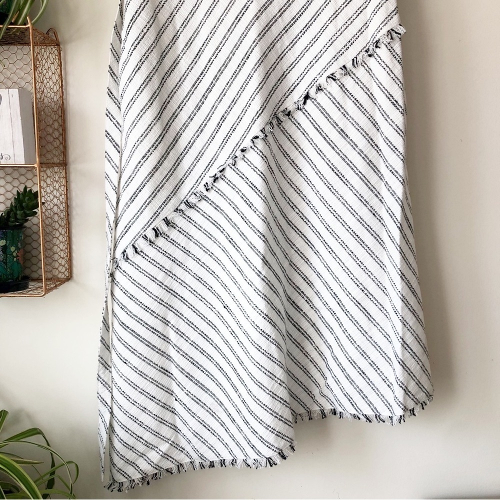 DKNY Cotton Blend Asymmetrical Striped Sleeveless Dress w/ Belt & Pockets Sz 10 - Picture 8 of 15